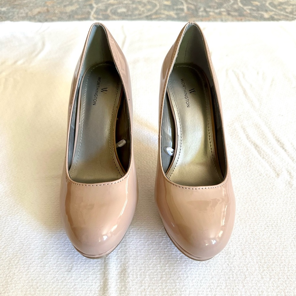 NWOT Worthington‎ Women's Wor Jean Platform Heels, Nude